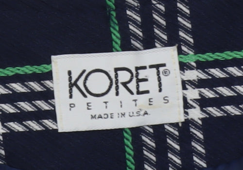 Koret Petites Blue Check Double-Breasted Blazer Women's Size 10