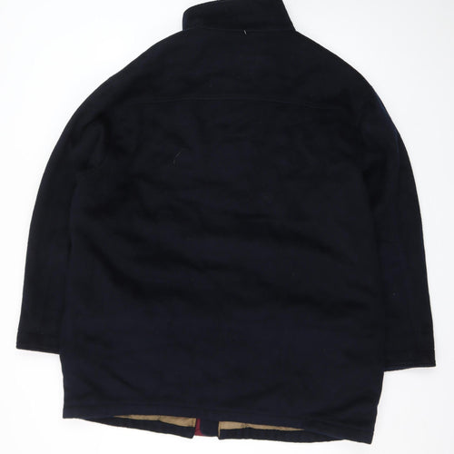 Eddie Bauer Men’s Black Wool Blend Mid-Length Overcoat L