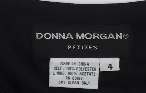 Donna Morgan Women Black Petite Cropped Suit Jacket Size 8 Polyester