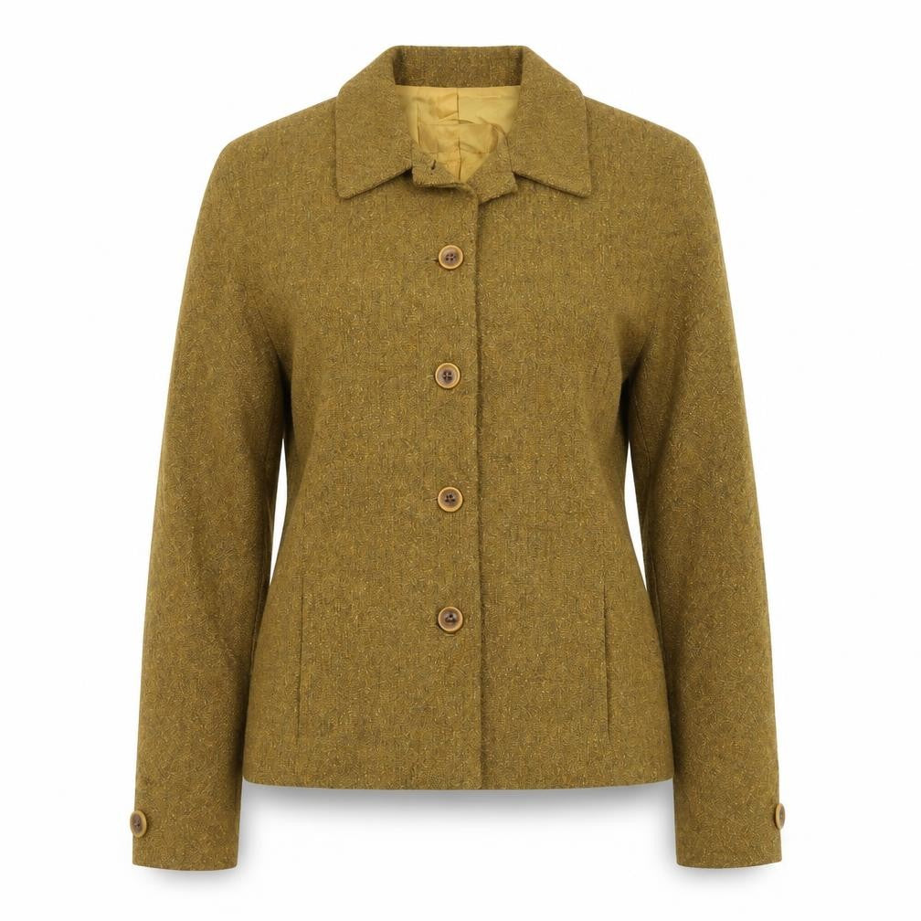 Bogato International Women’s Brown Wool Blend Suit Jacket Size 6 Classic Single-Breasted
