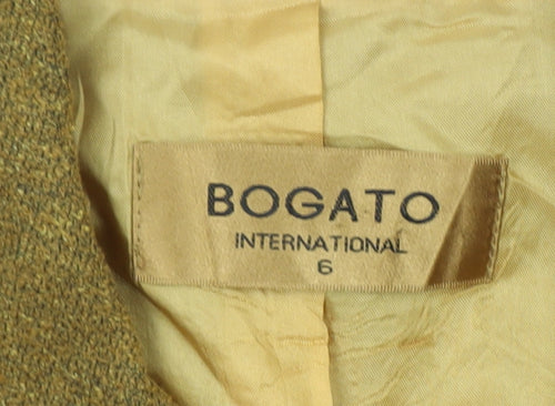 Bogato International Women’s Brown Wool Blend Suit Jacket Size 6 Classic Single-Breasted
