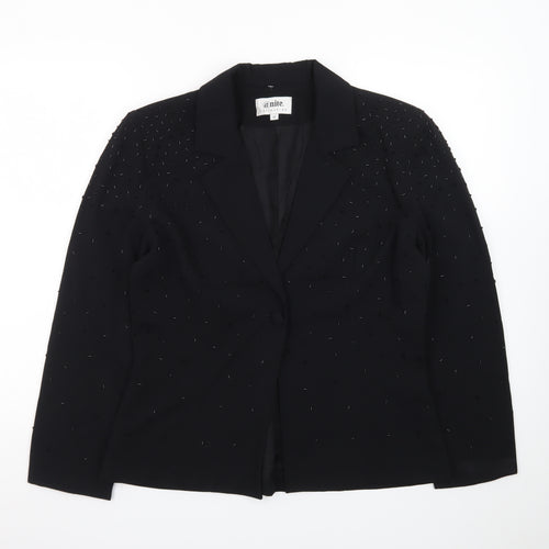 @nite Collection Women’s Black Embellished Tuxedo Blazer Size 12