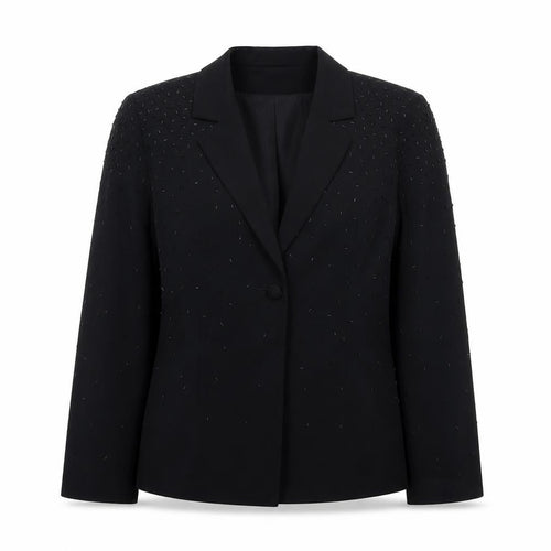 @nite Collection Women’s Black Embellished Tuxedo Blazer Size 12