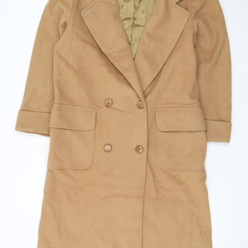 Mayfair Women's Beige Wool Blend Long Trench Coat Size 10