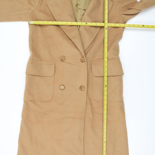 Mayfair Women's Beige Wool Blend Long Trench Coat Size 10