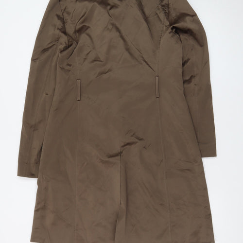 Dressbarn Women's Brown Long Trench Coat Size S Classic Lined Polyester