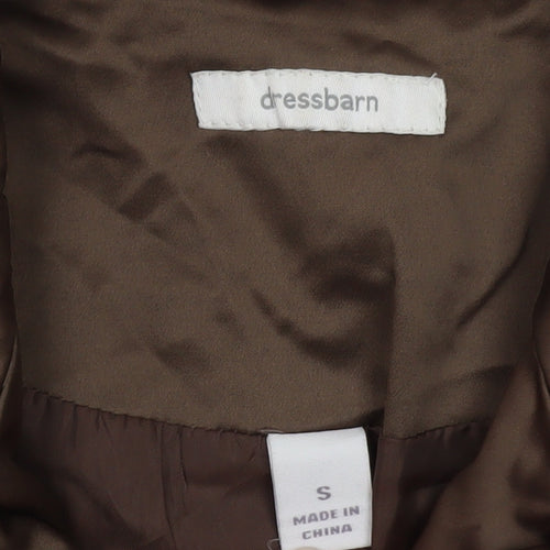 Dressbarn Women's Brown Long Trench Coat Size S Classic Lined Polyester