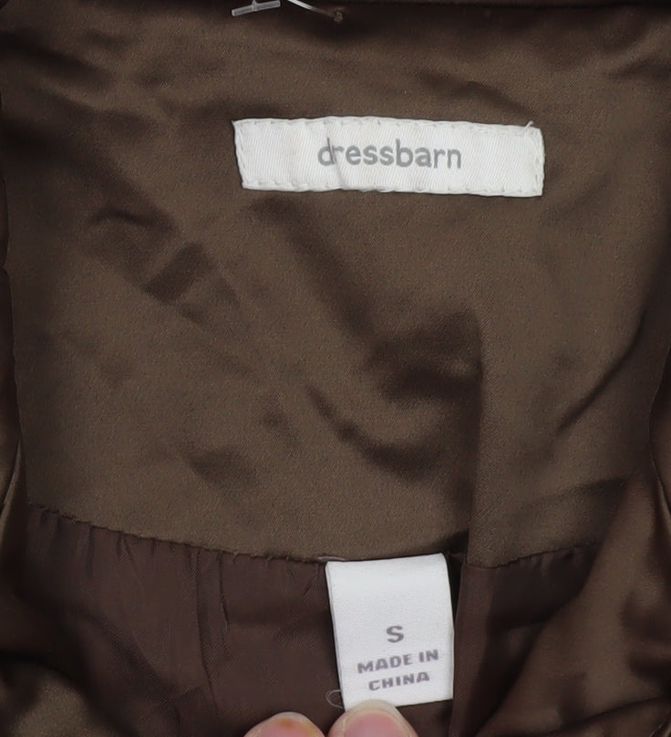 Dressbarn Women's Brown Long Trench Coat Size S Classic Lined Polyester