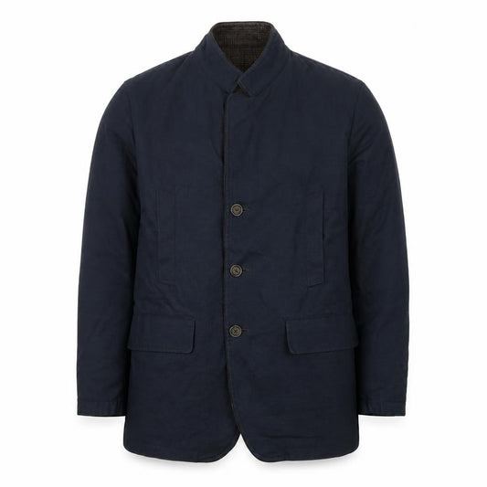 Zerosettanta Studio Men's Blue Reversible Wool Cashmere Overcoat Size 50