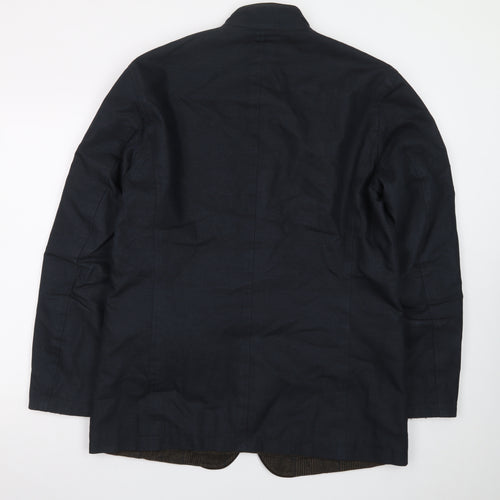 Zerosettanta Studio Men's Blue Reversible Wool Cashmere Overcoat Size 50