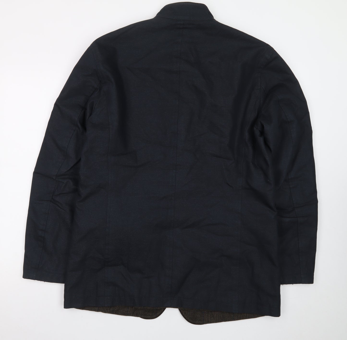 Zerosettanta Studio Men's Blue Reversible Wool Cashmere Overcoat Size 50