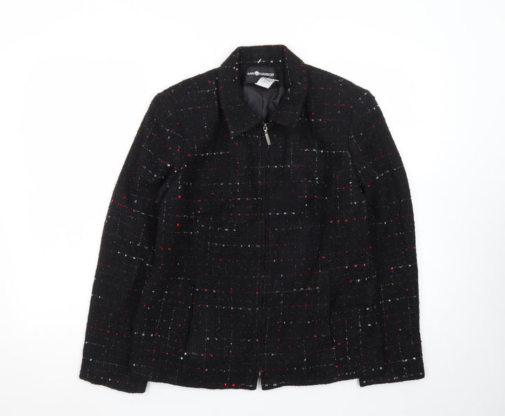 Sag Harbor Petite Black Tweed Check Suit Jacket Women's Size 10P