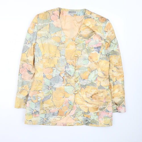 Mansfield Womens Multicoloured Floral Blazer UK 16 Single-Breasted Jacket
