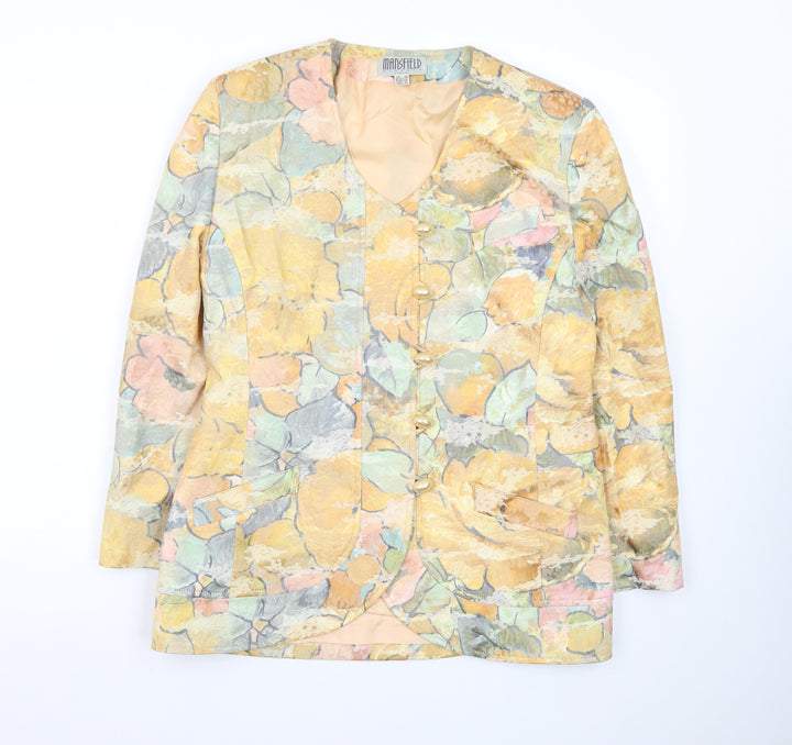 Mansfield Womens Multicoloured Floral Blazer UK 16 Single-Breasted Jacket