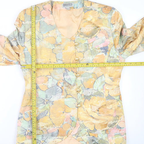 Mansfield Womens Multicoloured Floral Blazer UK 16 Single-Breasted Jacket
