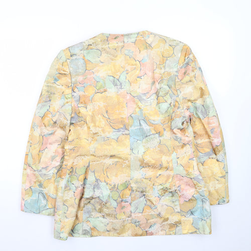 Mansfield Womens Multicoloured Floral Blazer UK 16 Single-Breasted Jacket