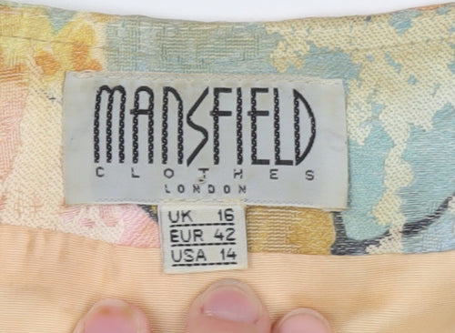 Mansfield Womens Multicoloured Floral Blazer UK 16 Single-Breasted Jacket