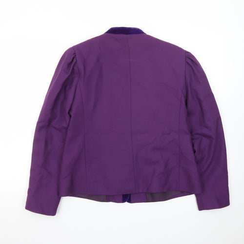 Hyphen Women’s Purple Wool Blend Peak Lapel Blazer Size 14