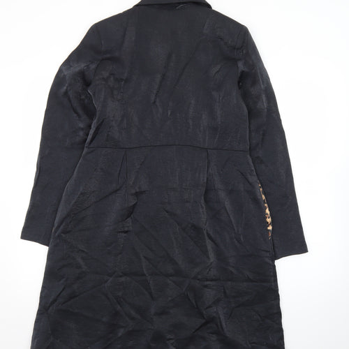 UBU Women’s Black Long Overcoat Size S Cotton Nylon Lightweight