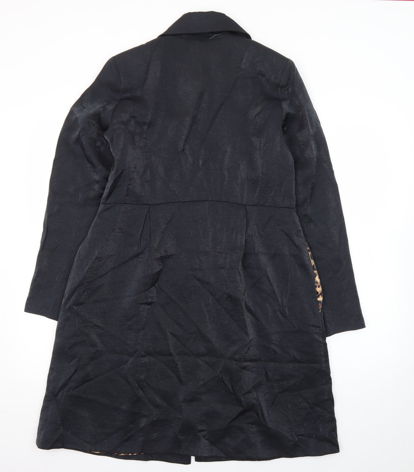 UBU Women’s Black Long Overcoat Size S Cotton Nylon Lightweight