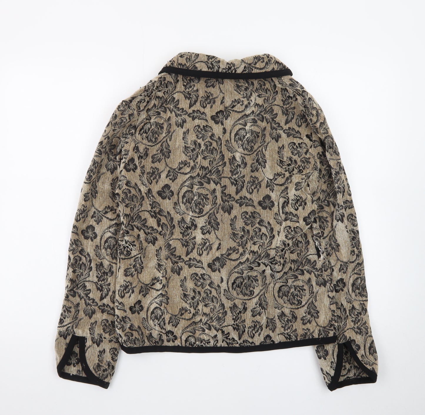Dressbarn Women's Beige Floral Jacquard Blazer Size 8