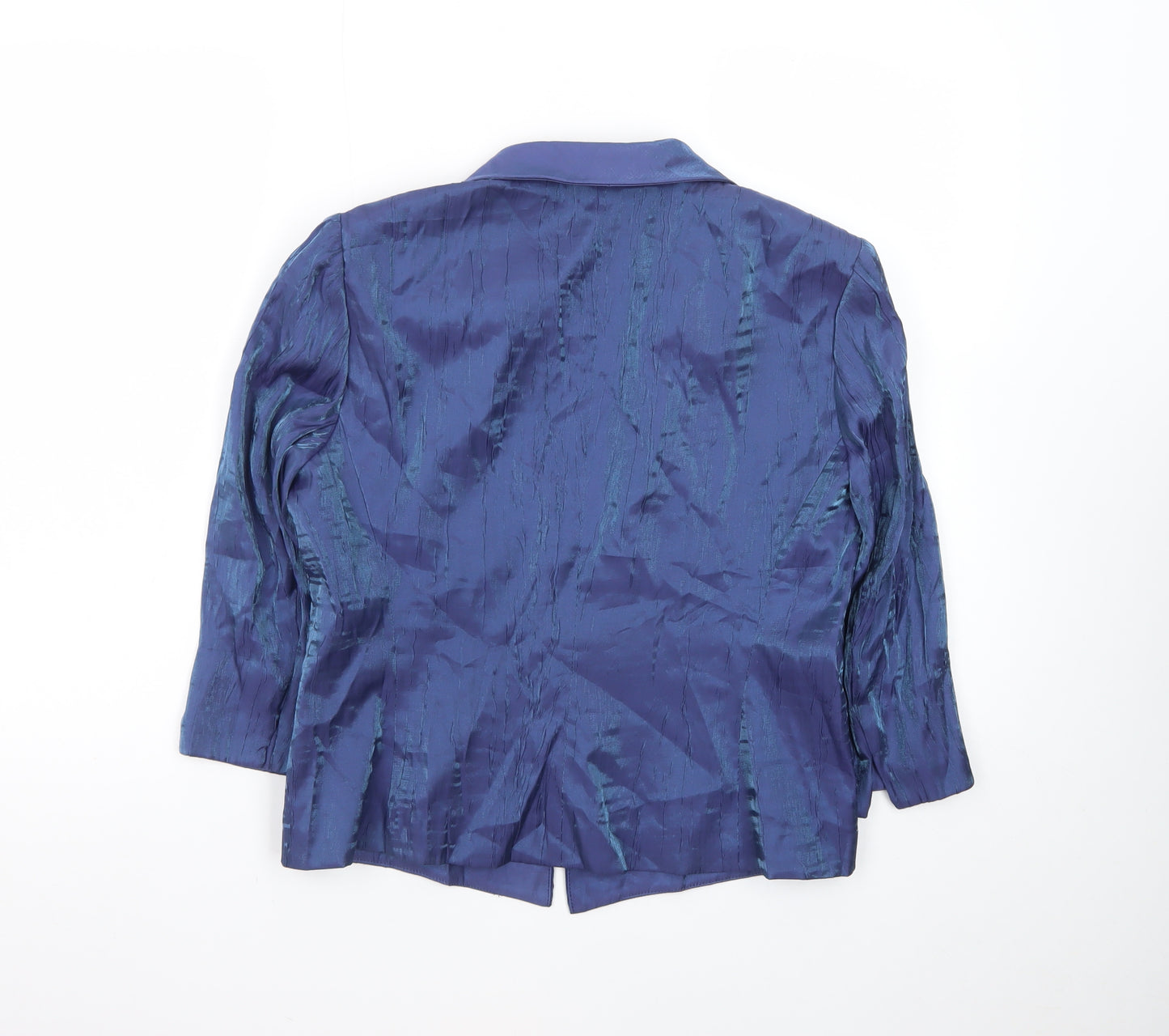 Alex Evenings Women's Blue Petite 6P Rayon Blend Single-Breasted Blazer