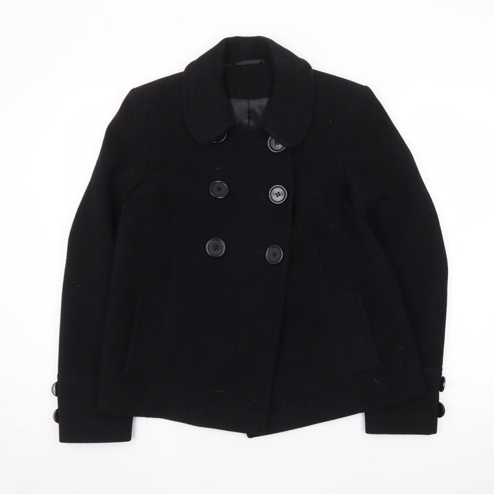 Dorothy Perkins Women's Black Wool Pea Coat Size 10