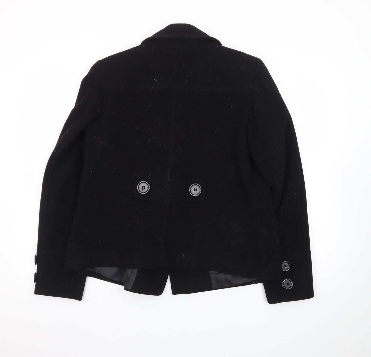 Dorothy Perkins Women's Black Wool Pea Coat Size 10
