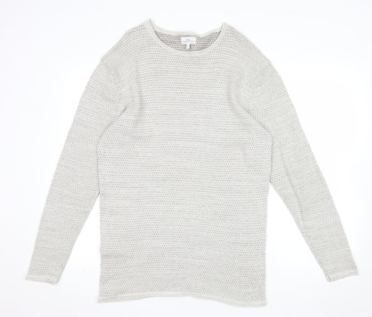 Next Mens Beige Cotton Waffle Knit Jumper Size L