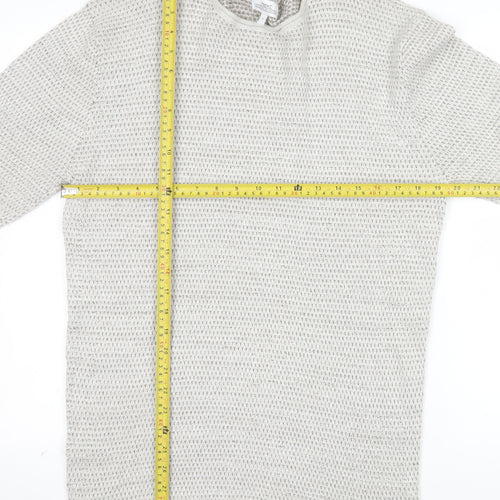 Next Mens Beige Cotton Waffle Knit Jumper Size L