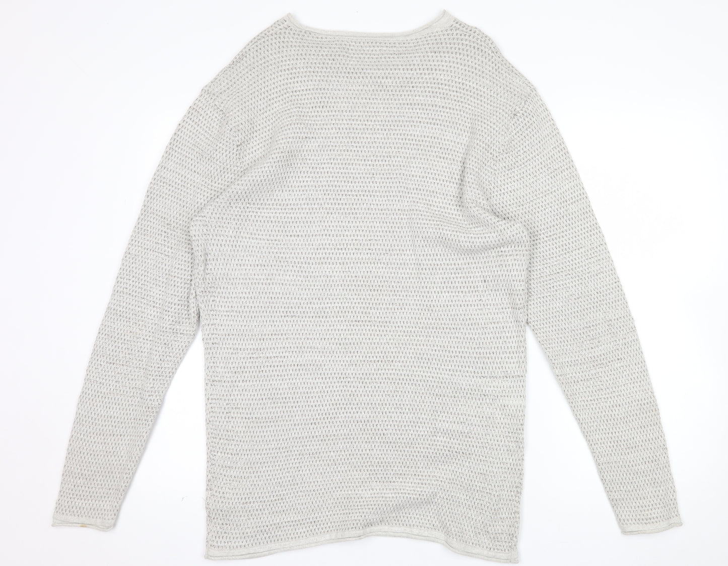 Next Mens Beige Cotton Waffle Knit Jumper Size L