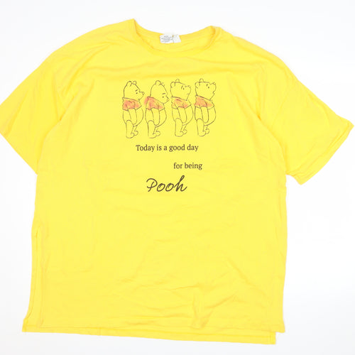 Disney Womens Yellow Winnie the Pooh XL Cotton T-Shirt