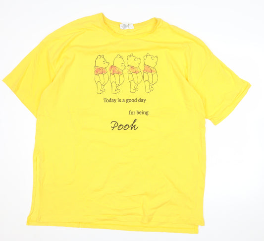 Disney Womens Yellow Winnie the Pooh XL Cotton T-Shirt