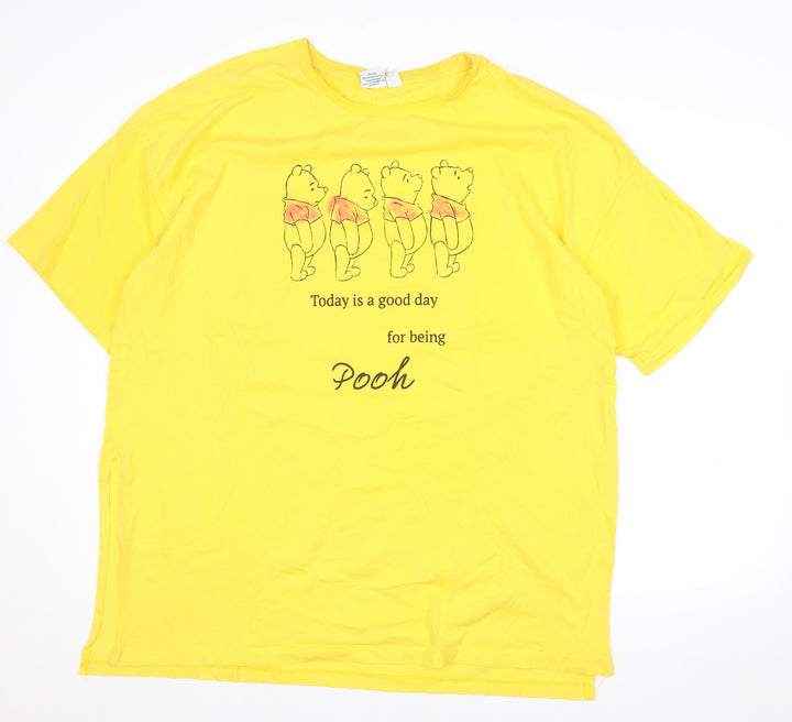 Disney Womens Yellow Winnie the Pooh XL Cotton T-Shirt