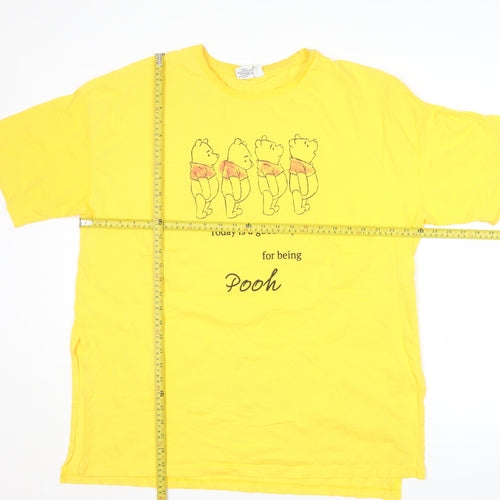 Disney Womens Yellow Winnie the Pooh XL Cotton T-Shirt