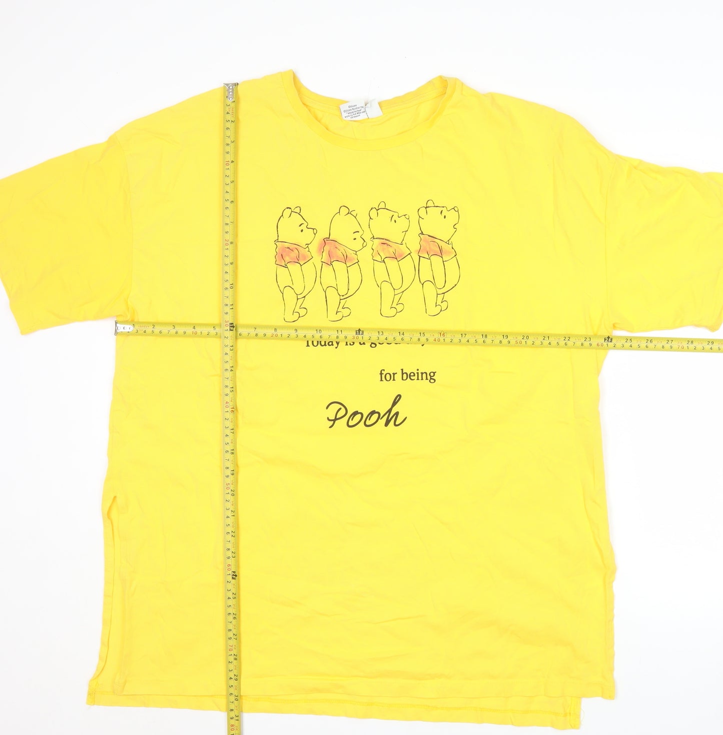 Disney Womens Yellow Winnie the Pooh XL Cotton T-Shirt