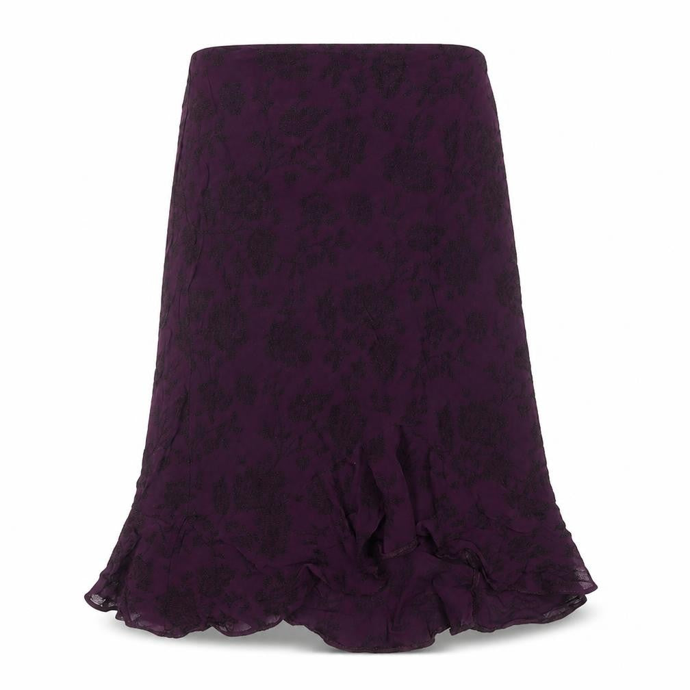 Wallis Women’s Purple Floral Midi Flare Skirt Size 10 Petite