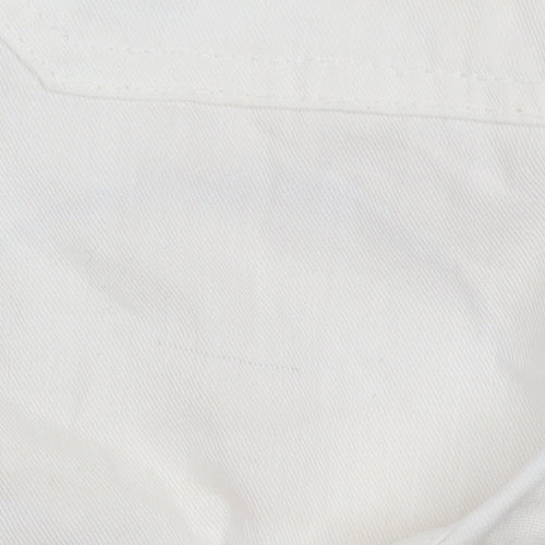 Bershka Womens Ivory Cotton Linen Paperbag Shorts Size 6