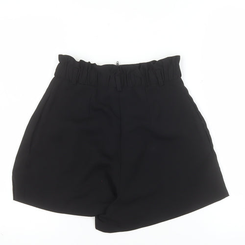 H&M Women’s Black High Rise Paperbag Shorts Size 6