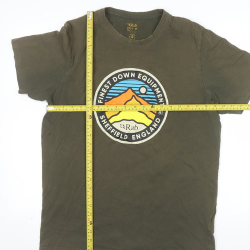 Rab Men's Green Graphic Outdoor Cotton T-Shirt Size L