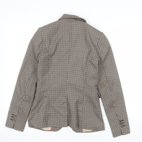 H&M Women's Brown Houndstooth Slim Fit Blazer Size 4