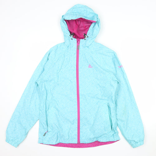 Dare 2b Womens Blue Hooded Lightweight Waterproof Jacket Size 12