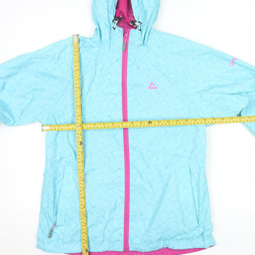 Dare 2b Womens Blue Hooded Lightweight Waterproof Jacket Size 12