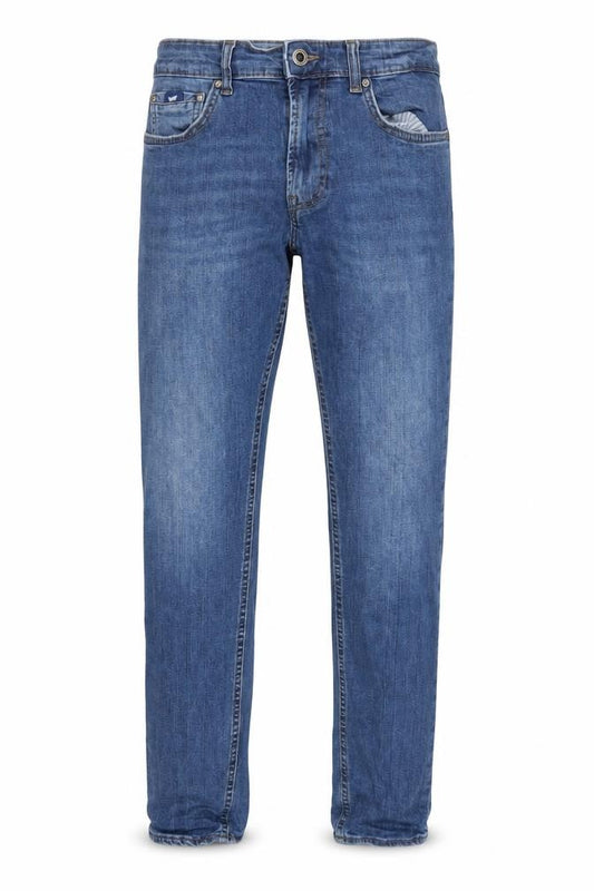 GAS Men Blue 34x32 Regular Fit Straight Denim Jeans
