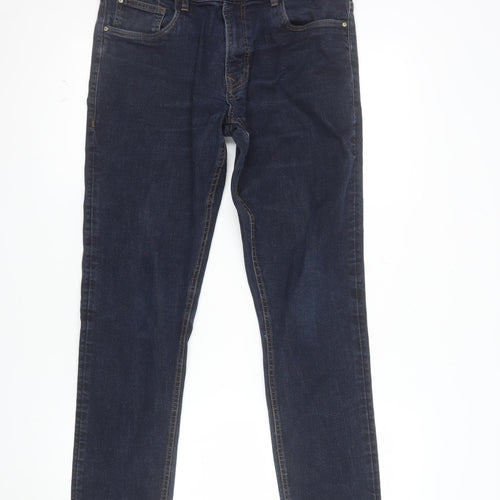 George Men's Blue Slim Fit Denim Jeans 34W 32L Straight Leg