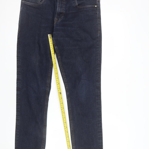 George Men's Blue Slim Fit Denim Jeans 34W 32L Straight Leg