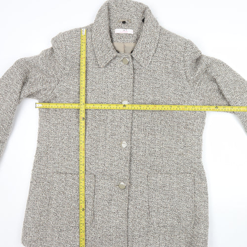 Julipa Women's Beige Tweed Mid-Length Overcoat Size 18 Lined Button