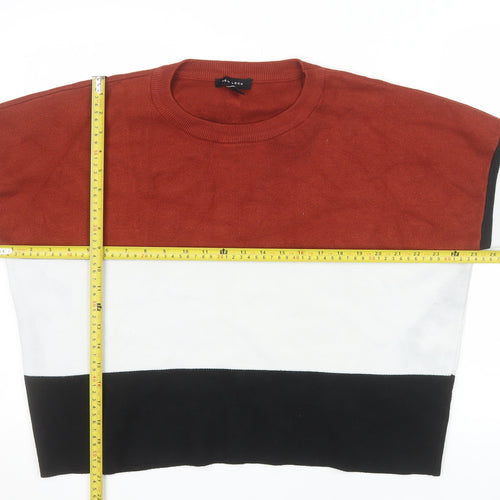 New Look Women’s Multicoloured Striped Crew Neck Pullover Jumper Size L