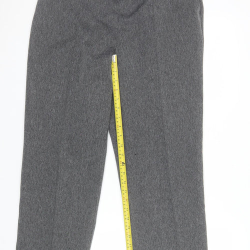 Marks and Spencer Womens Grey Size 14 Polyester Straight Leg Trousers