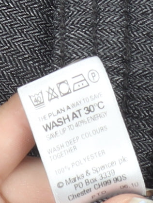 Marks and Spencer Womens Grey Size 14 Polyester Straight Leg Trousers